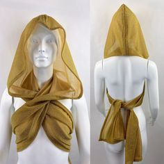 Hooded Outfits Women, Medieval Outfit Inspiration, Hood Outfit Women, Hooded Scarf Outfit, Sheer Fabric Outfits, Unique Clothing Designs, Dresses With Hoods, Festival Outfits Boho, Gold Festival Outfit