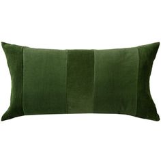 a green velvet pillow with pleated edges