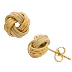 Add a finishing touch to your outfit with this 14k Gold love knot earrings. Click on this JEWELRY & WATCHES GUIDE to learn about fit, styles, materials and more! Add a finishing touch to your outfit with this 14k Gold love knot earrings. Click on this JEWELRY & WATCHES GUIDE to learn about fit, styles, materials and more! FEATURES Length: 9 mm Backings: post Nickel free Metal: 14k gold Finish: polished Packaging: boxed Size: One Size. Color: Yellow. Gender: female. Age Group: adult. Yellow Gold Tarnish Resistant Clip-on Earrings For Gift, Love Knot Earrings Studs, Gold Love Knot Earrings, Chinese Knot Earrings, Celtic Knot Earrings, Knot Earrings, Love Knot, Gold Finish, Jewelry Earrings Studs