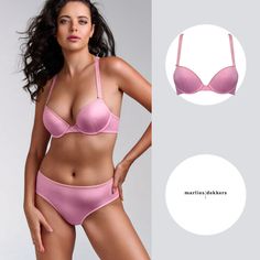 This sensual push up bra has cushions on the inside of the cups to create a sexy, deep cleavage. The bra closes at the front. It is crafted from a glossy fabric in the prettiest powder pink. A deluster printing technique is used to create a pattern of matte swirls in matching pink. The woven shoulder straps, that feature a playful quote, come together in a racerback with sexy satin lace-up design. The laces are woven through perfectly aligned eyelets, exuding feminine finesse. Gold colored detai Pink Full Cup Nursing Bra With Padded Cups, Full Cup Pink Nursing Bra With Padded Cups, Pink Full Coverage Nursing Bra With Padded Cups, Low-cut Padded Pink Bra, Pink Low-cut Padded Bra, Pink Underwire Bra With Removable Cups, Pink Full Coverage Nursing Bra With Removable Pads, Low-cut Pink Bra With Removable Pads, Pink Feminine Bra With Removable Cups