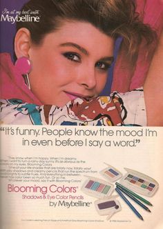 Maybelline Blooming Colors makeup ad from 1986 1970 Nails, Patti Hansen