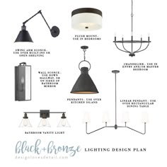 the black and white lighting design plan