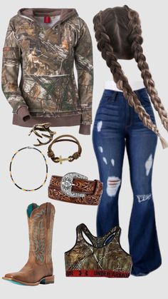 Camouflage Outfits For Women, Cute Western Outfits For School, Outfits For School Fall, Western Outfits For School, Country Western Outfits, Cute Western Outfits, Country Outfits Women, Cute Cowgirl Outfits