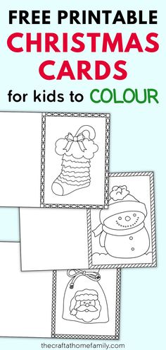 christmas cards for kids to color with the text free printable christmas cards for kids to color