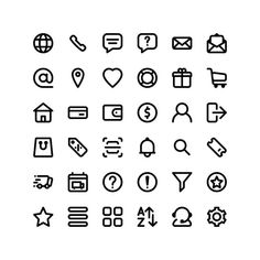 the icons are drawn in black and white on a white background, including an arrow