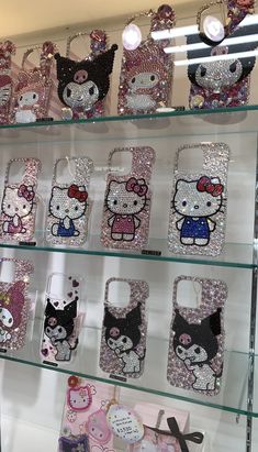 hello kitty cell phone cases on display in a store