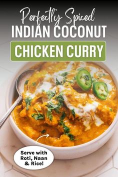 This Creamy Indian Coconut Curry Chicken is the quickest, easiest chicken curry recipe – perfect for weekdays! Aromatic spices like curry powder, turmeric, and cayenne pepper blend with rich coconut milk to create an irresistibly creamy sauce. Enjoy it with steamed basmati rice, naan bread, paratha or roti. This flavorful chicken curry pairs well with a tangy cucumber salad or beans stir fry. Perfect for everyday meals or special occasions. Find the full coconut chicken curry recipe on my blog! Chicken Malabar Curry, Curry Yogurt Chicken, Chicken Curry Sauce Recipes, Quick Chicken Curry Recipe, Indian Coconut Chicken Curry, Curry Powder Recipes, Chicken Curry Recipe Indian, Indian Coconut Curry, Best Chicken Curry Recipe