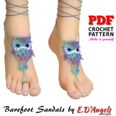 Barefoot Bride, Patterned Bridesmaid, Crochet Thread Size 10, Beach Wedding Sandals, Beach Pattern, Steel Crochet Hooks