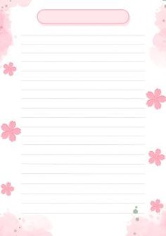 a paper with pink flowers on it