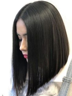 Jet Black Hair Color Ideas, Jet Black Hair Color, Black Hair Color Ideas, Honey Hair Color, Straight Black Hair, Black Hair Dye, Jet Black Hair, Long Bob Haircuts, Black Hair Color