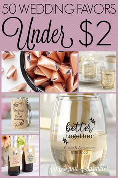 the wedding favors under $ 2 are made from wine corks