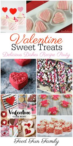 valentine's day sweet treats collage with hearts, cookies and heart - shaped candies