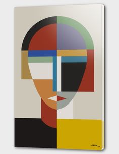 a woman's face with multiple colored squares on it