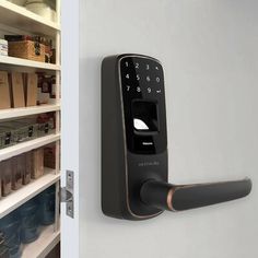 an electronic door lock in a pantry