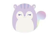 a purple and white animal with eyes closed