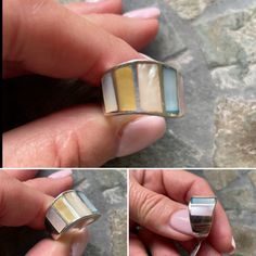 * Mother Of Pearl Sterling Silver Ring * Stamped 925 A1 Isgr * It’s 11g In Weight * It’s Size 7 * Multicolor Mother Of Pearl * Please Check All Pictures For Details Mother Pearl Ring, Sterling Silver White Inlay Ring, White Sterling Silver Ring With Inlay, White Sterling Silver Rings With Inlay, Multicolor Sterling Silver Hallmarked Rings, Multicolor Hallmarked Sterling Silver Rings, Abalone Ring, Wildflower Wedding, Cabochon Ring