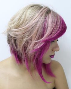 50 Refined Inverted Bob Haircuts — Classical Yet Trendy Bright Pink Hair, Medium Shag Haircuts, Platinum Blonde Hair Color, Lob Haircut, Shag Haircut, Haircut And Color, Platinum Blonde Hair, Cool Hair Color, Blonde Hair Color