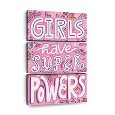 Finding the perfect canvas print or piece of wall art can transform your entire interior. Discover our stunning Girls Have Super Powers 3 Piece Digital Art. This high-quality' ready-to-hang piece of Magenta and White Girl Power Quotes 3 Piece Digital Art comes in a wide variety of layouts. Browse sizes ranging from 13 X 19 to 48 X 74. Explore adaptable arrangements to fit your unique space' including 3 Piece Canvas' Canvas Print' and Framed Canvas prints. Instantly create a daring' designer home Quotes Girls, Girl Power Quotes, Power Quotes, Girls Wall Art, Merry Little Christmas, Power Girl, Powerful Quotes, Unique Spaces, Holiday Sales