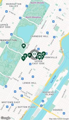 a map showing the location of several different parks in new york, including lincoln park and central park