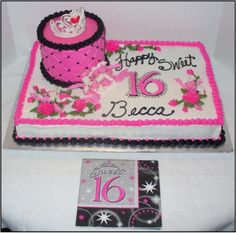 a birthday cake with the number sixteen on it