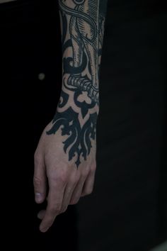 a man's arm with tattoos on it