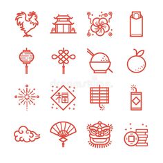 chinese icons and symbols royalty illustration