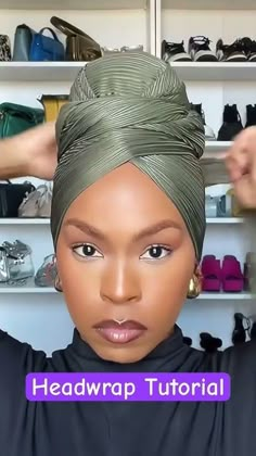 Headwraps are easier than you think! Check this 14 second tutorial! #headwrapstyles #headwraptutor Headwrap Styles Black Women, How To Tie A Head Wrap, African Head Wraps Tutorial, Headwrap Ideas, Headwraps For Natural Hair, Tie A Turban, Torah Quotes