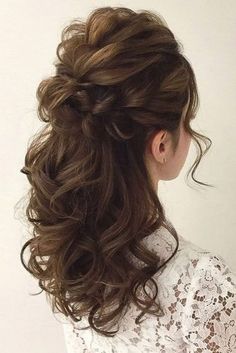 Soft Wedding Hair, Down Curly Hairstyles, Mother Of The Groom Hairstyles, Wedding Hair Half, Victorian Hairstyles, Mother Of The Bride Hair, Wedding Hairstyles Half Up Half Down, Half Updo, Wedding Hair Inspiration