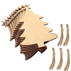 a wooden christmas tree cutout with eight pieces