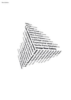 a white poster with words written in the shape of a triangle