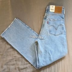 New With Tags. High Rise, Button Fly. Light Wash With Distressing. Inseam Is 27. 99% Cotton 1% Elastane. Low Stretch Levis Ribcage Straight, Levi's Ribcage, Levis 550 Jeans, Levis Pants, Xmas List, Embellished Jeans, Levi’s Jeans, Levi Jeans 501, School Fits