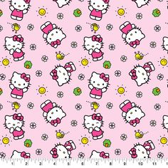 a pink hello kitty wallpaper with flowers