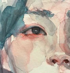 a watercolor painting of a woman's face