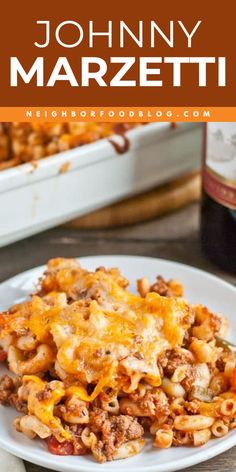 Looking for beef recipes for dinner? Try a simple, cheesy Johnny Marzetti recipe! This hearty main course idea is packed with tender beef, pasta, and a cheesy sauce that’s comfort food perfection. A beef casserole that your family will love! Johnny Marzetti Casserole Recipe, Johnny Marzetti Recipe, Johnny Marzetti Casserole, Marzetti Casserole, Pasta Tomato Sauce, Johnny Marzetti, Pasta Tomato, Ground Beef Pasta, Beef Pasta