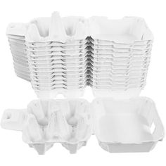 white plastic food containers with dividers and lids