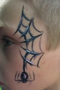 Spider Face Paint, Halloween Face Paint Ideas, Spider Face Painting, Maquillage Halloween Simple, Halloween Face Paint