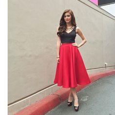 Résultat de recherche d'images pour "kim chiu's dress" Midi Skirts, Full Skirt, Midi Skirt, Fashion Looks, Make Up, Instagram Post, Instagram Photo