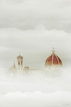 an image of a building in the fog