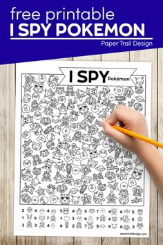 the free printable i spy pokemon coloring page for kids is perfect to use with any other activity