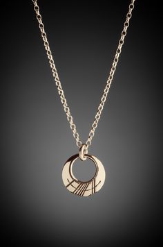 Engraved with love for her ✨️❤️✨️ Our unique Grá Necklace carries the Irish word for love in Ogham, Ireland's earliest form of writing. Each piece is finely crafted from solid 9ct gold using time honoured goldsmithing techniques. Every pendant made is true one of a kind piece. Irish Language, Stone Pillars, Irish Design, Love For Her, Custom Wedding Rings, Irish Gifts, Unique Personalized Gift