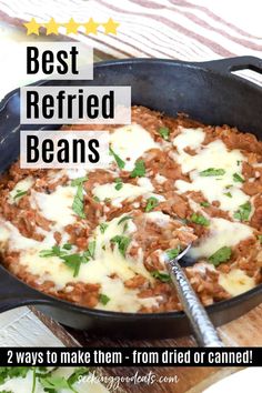 the best refried beans recipe in a skillet