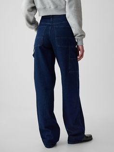 Mid Rise '90s Loose Carpenter Jeans | Gap 90s Straight Leg Cargo Jeans For Fall, 90s Style Straight Leg Cargo Jeans For Fall, Gap Casual Full Length Jeans, Gap Casual Jeans, Casual Full-length Gap Jeans, Casual Full Length Gap Jeans, Gap Relaxed Fit Pants With Five Pockets, Gap Relaxed Fit Jeans For Workwear, Fall Gap Jeans