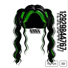 Curly Pigtails, Black And Green Hair, Blocksburg Outfit Codes￼, Two Ponytails, Cute Grunge, Iphone Wallpaper Cat, Diy House Plans