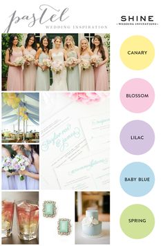 the color scheme for this wedding is pastel