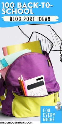 the back to school bag is filled with books and pencils