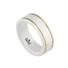 Gucci Jewellery, Gucci Jewelry, Jewellery Marketing, Gold Cufflinks, Gold Models, Icon Collection, White Band, Platinum Ring, White Ring