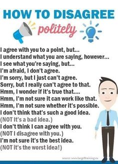 a poster with the words how to disagreate politely