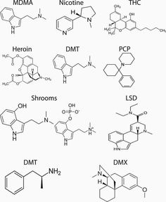 different types of chemical structures and their names are shown in this diagram, which shows the various