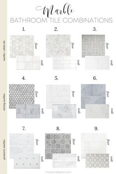 marble bathroom tile combinations that are great for the walls and floors in your home or office