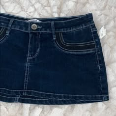 Dark Blue Wash Denim Jean Skirt, Small Size Small Fits Like 1/3 Dark Denim Skirt, Skirts Denim, Blue Mini Skirt, Blue Denim Skirt, Prom Dress Inspiration, Denim Jean Skirt, Dark Blue Jeans, Tokio Hotel, Different Outfits